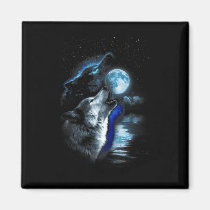 Varg Måne Varg Howling Full Moon Varg Graphic Magnet