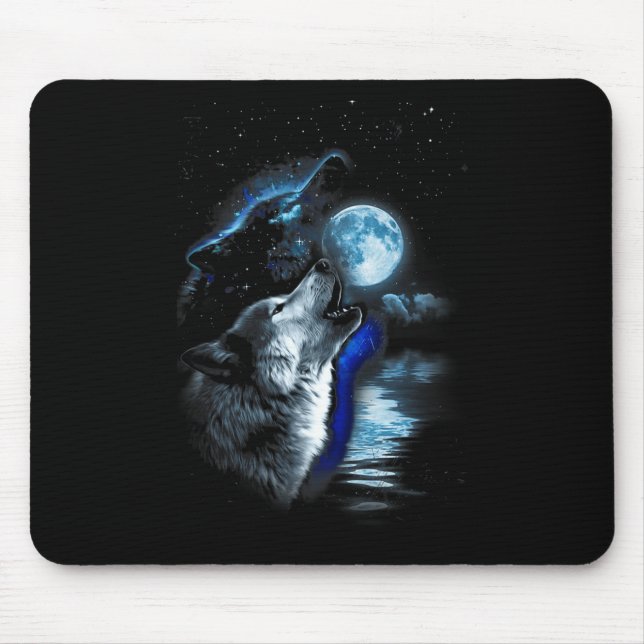 Varg Måne Varg Howling Full Moon Varg Graphic Musmatta (Framsidan)