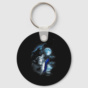 Varg Måne Varg Howling Full Moon Varg Graphic Nyckelring