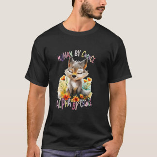 varg med blommor, söta vargar, måne alfa, efter t shirt