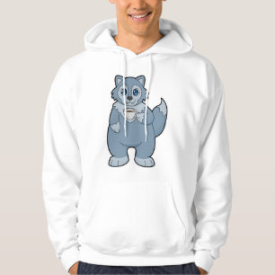 Varg med Kopp i kaffe Hoodie