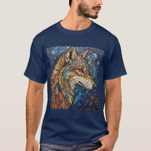Varg med livfulla färgglada glasbitar t shirt