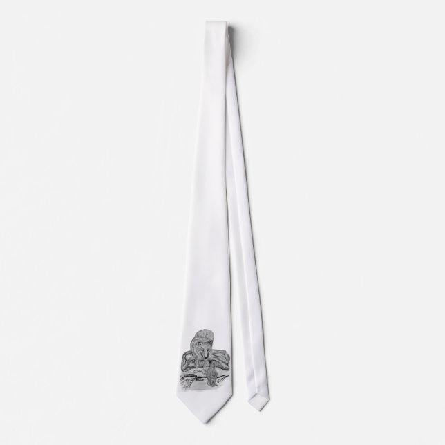 Varg med Rabes svartvit design Slips (Framsida)
