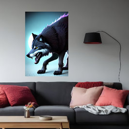 Varg med tänder | AI Art Poster