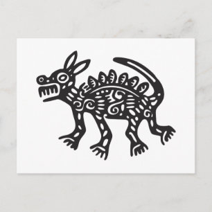Varg, mexikansk hieroglyf(Maya) Vykort