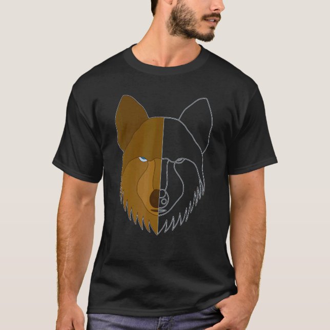 Varg Motif Predator Ansikte Wolfs T Shirt (Framsida)