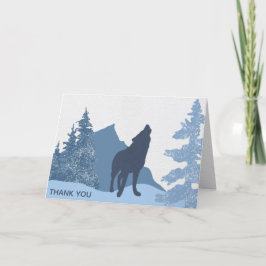 Varg Mountain Forest Boy Baby Shower Tack Kort