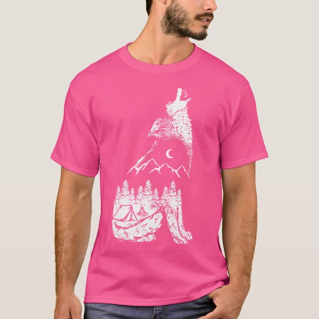 Varg Mountains Camping Gift T Shirt (Framsida)