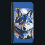 Varg Native Animal Spirit Plånboksfodral För Samsung Galaxy S5<br><div class="desc">Fin Varg med djupt gult ögon,  med inhemska amerikanska Dreamcatcters,  i Vilden Blue Mountains Ligcape och Full Moon. Original Vector Round Logotyp Design isolerad på vit copyright BluedarkArt TheChameleonArt.</div>