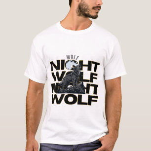 Varg Natt Varg Ylande Månedesign T Shirt