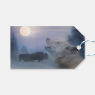 Varg och Buffalo Southwest Gift Märkres Presentetikett