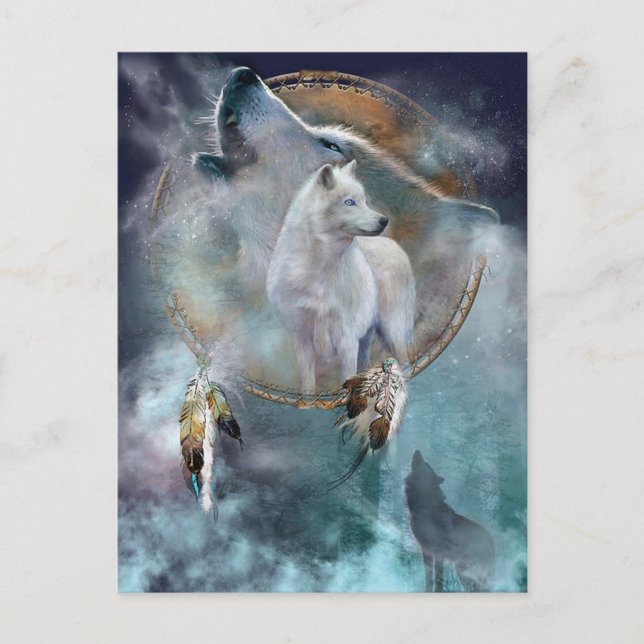 Varg och Dreamcatcher Vykort (Framsida)