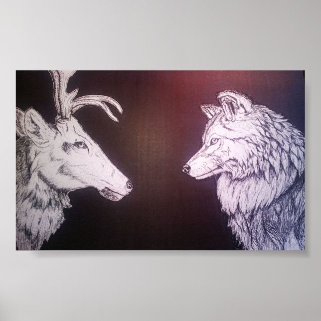 Varg och Elk Poster (Framsidan)