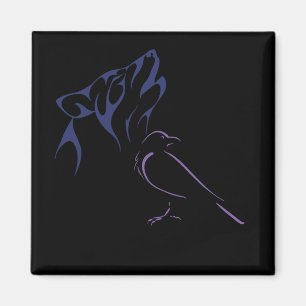 Varg och fågel magnet