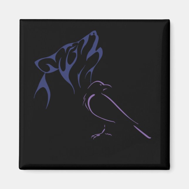 Varg och fågel magnet (Framsidan)