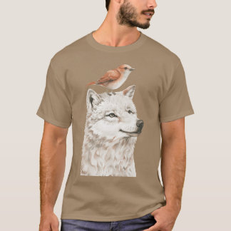 Varg och fågelvän t shirt