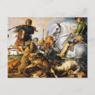 Varg och Fox jagar Peter Paul Rubens mästerverk Vykort