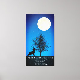 Varg och fullmåne Canvas Väggkonst