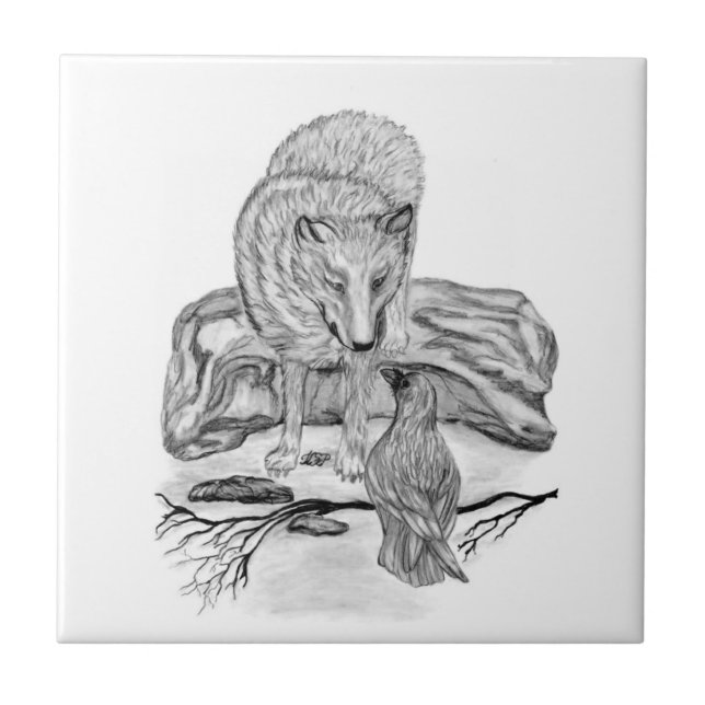 Varg- och korksvarvmönster kakelplatta (Framsidan)