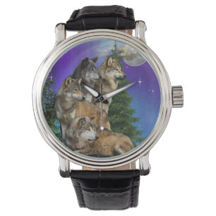 Varg och måne armbandsur