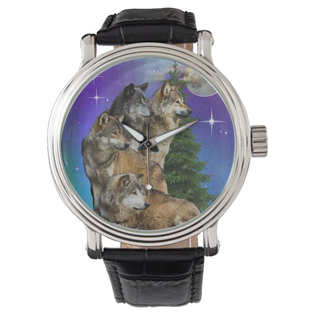 Varg och Måne Armbandsur (Framsida)