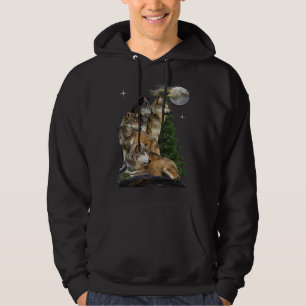 Varg och Måne Hoodie