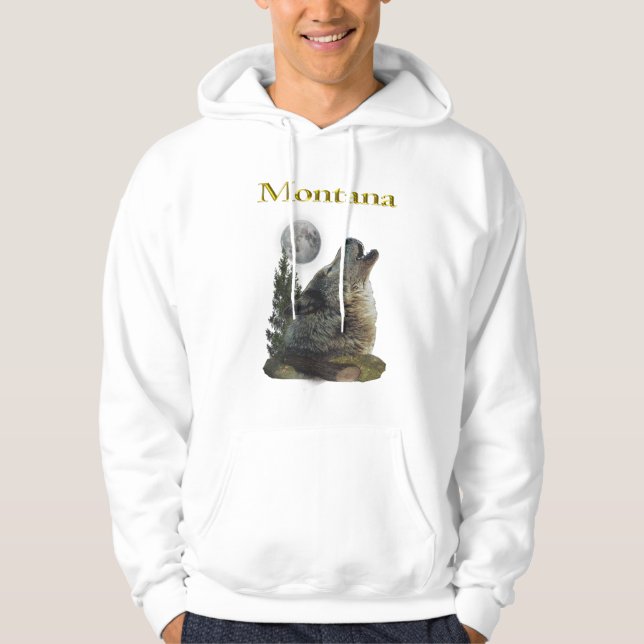 varg och måne hoodie (Framsida)