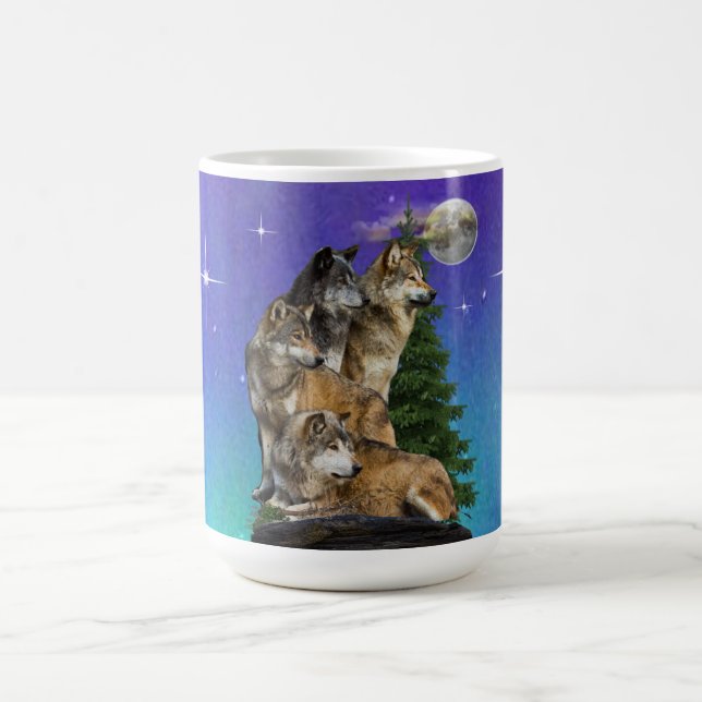 Varg och måne magisk mugg (Center)