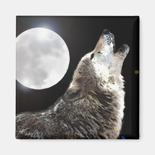 Varg och Måne Magnet (Framsidan)