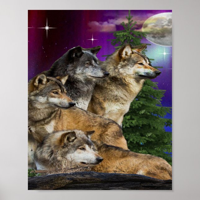 Varg och Måne Poster (Framsidan)