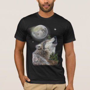 varg och måne T-Shirt