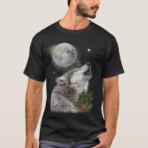 varg och måne T-Shirt