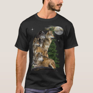 Varg och måne t shirt