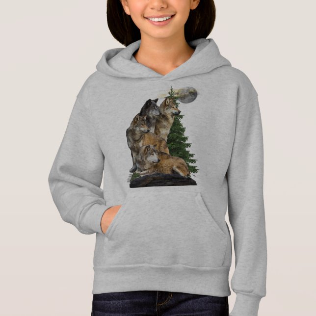 Varg och Måne T Shirt (Framsida)