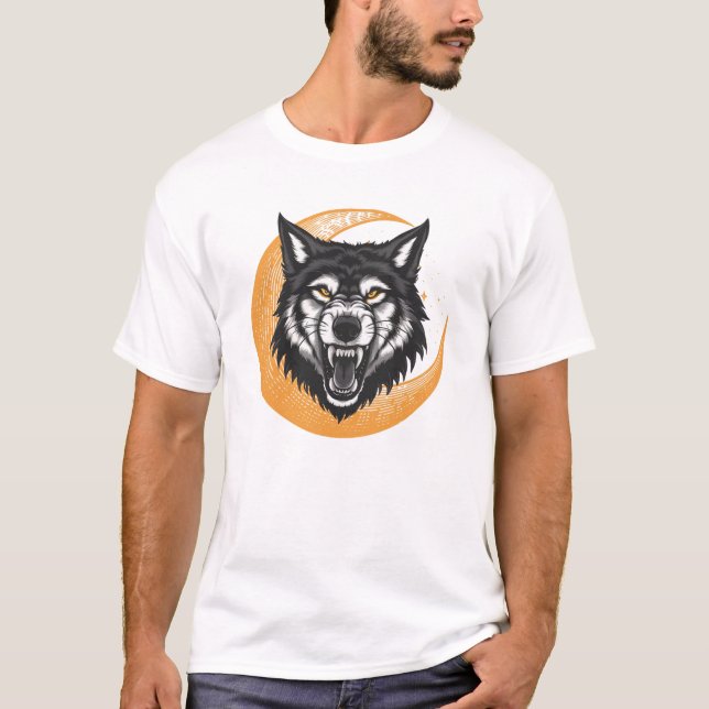 Varg och Måne T Shirt (Framsida)