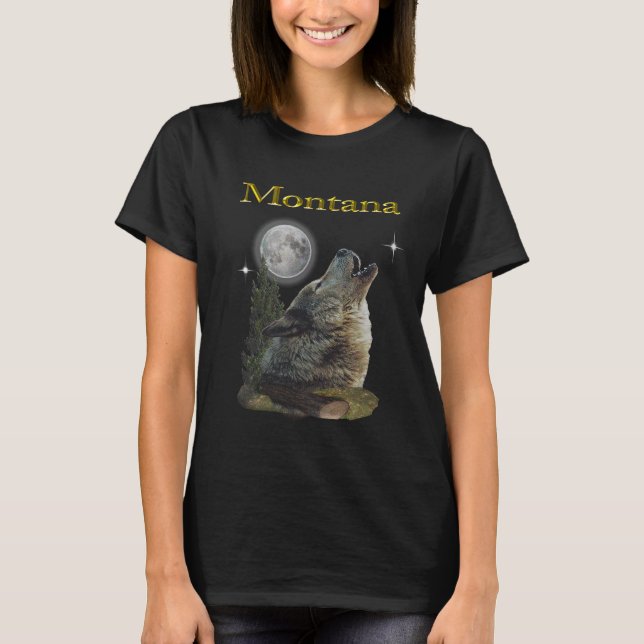 varg och måne t shirt (Framsida)
