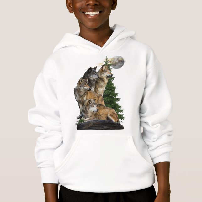 Varg och Måne T Shirt (Framsida)