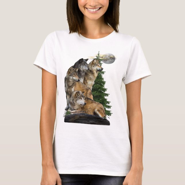 Varg och Måne T Shirt (Framsida)