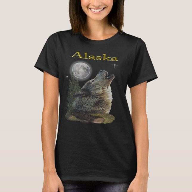 varg och måne t shirt (Framsida)