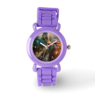 Varg och örnmålning armbandsur