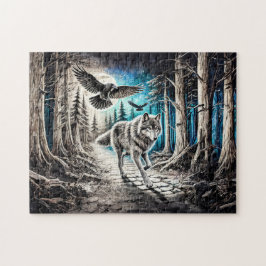 Varg och råg i Moonlight Pussel