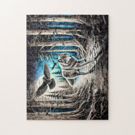 Varg och råg i Moonlight Pussel