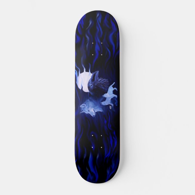Varg och råg med fullt skateboard bräda 20,5 cm (Framsida)