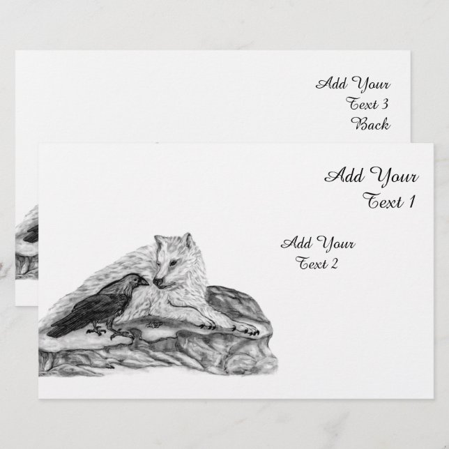 Varg och råg - Svartvit design Brevpapper (Fram/baksida)