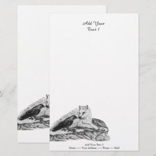 Varg och råg - Svartvit design Brevpapper