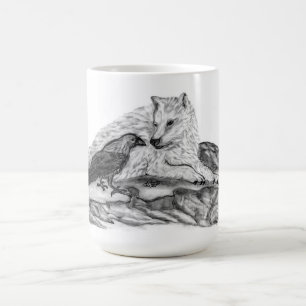 Varg och råg - Svartvit design Kaffemugg