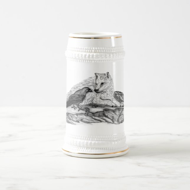 Varg och råg - Svartvit design Sejdel (Center)