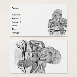 Varg och råg - Svartvit design Visitkort