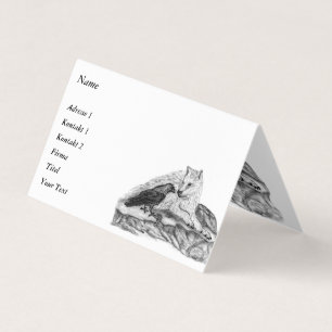 Varg och råg - Svartvit design Visitkort