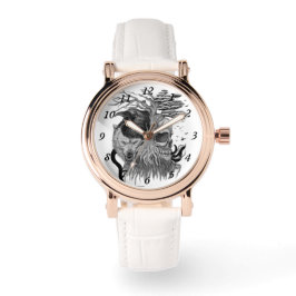 Varg och rak med Skull Armbandsur